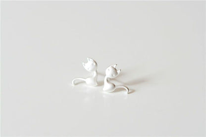 Earring Silver Cat 925 Sterling FashionChic