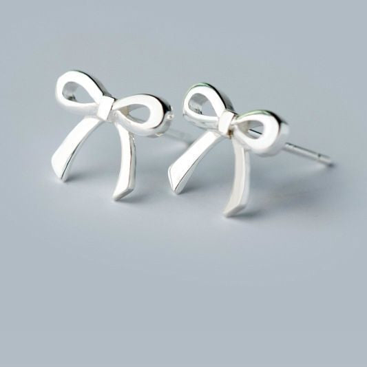 Silver Sterling Earring Bow 925 FashionChic
