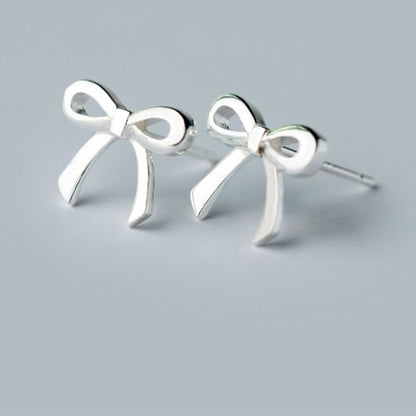 Silver Sterling Earring Bow 925 FashionChic