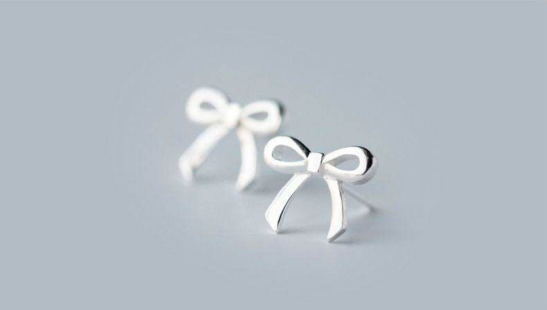 Silver Sterling Earring Bow 925 FashionChic