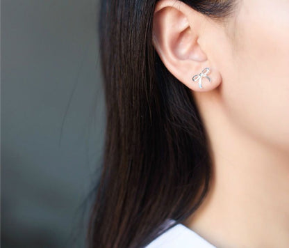 Silver Sterling Earring Bow 925 FashionChic
