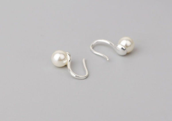 Pearl Silver Sterling 925 Faux Earring FashionChic