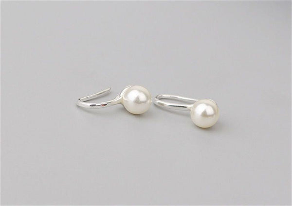 Pearl Silver Sterling 925 Faux Earring FashionChic