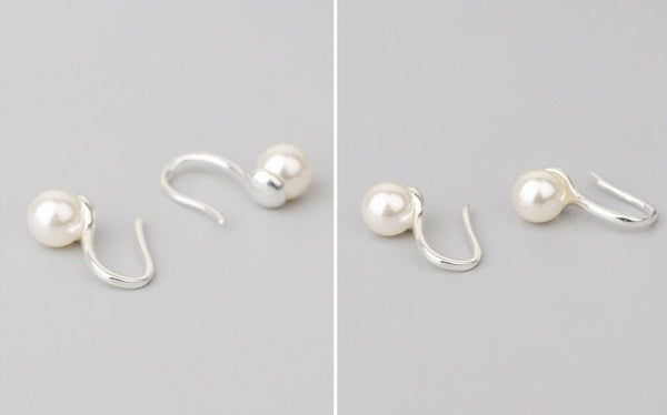 Pearl Silver Sterling 925 Faux Earring FashionChic