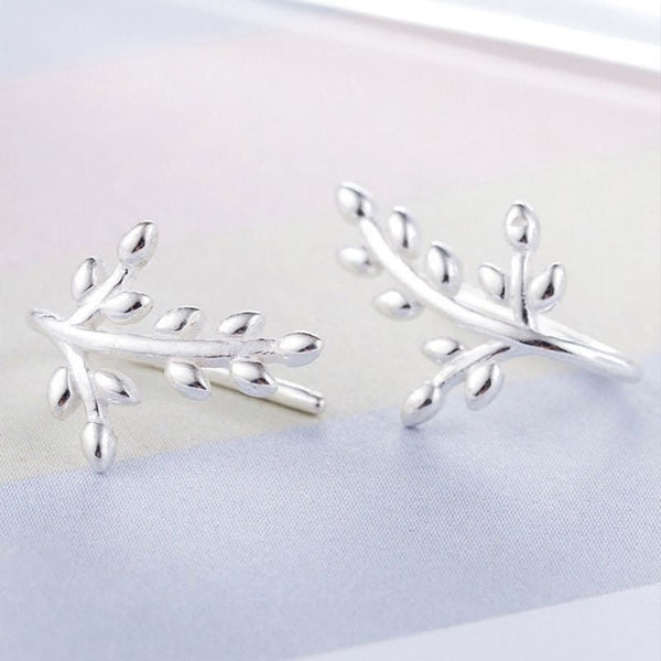 Sterling Silver 925 Earring Leaf FashionChic