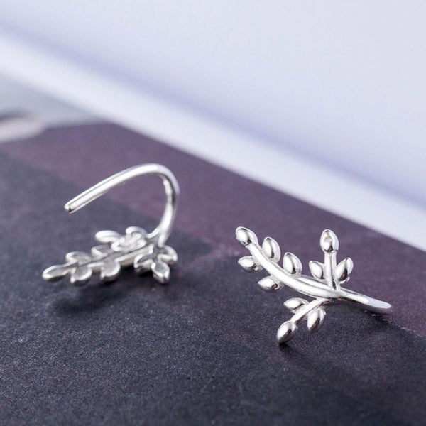 Sterling Silver 925 Earring Leaf FashionChic