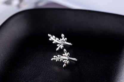 Sterling Silver 925 Earring Leaf FashionChic