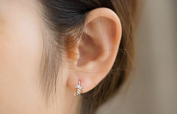 Sterling Silver 925 Earring Leaf FashionChic