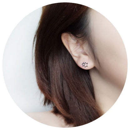 Star Double Sterling Silver Earring 925 FashionChic
