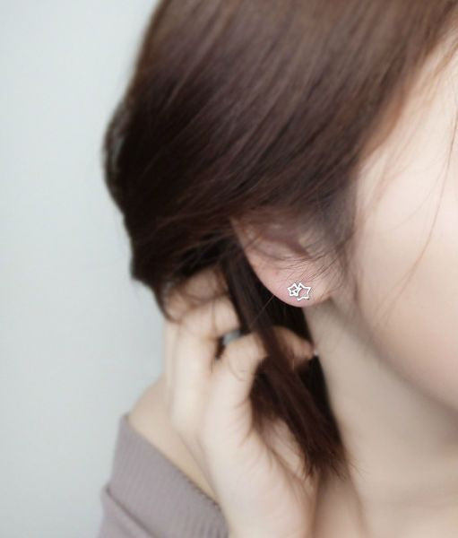 Star Double Sterling Silver Earring 925 FashionChic