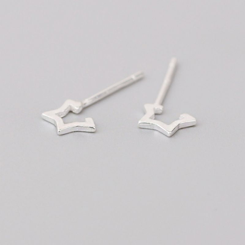 925 Silver Earring Star Open Sterling FashionChic