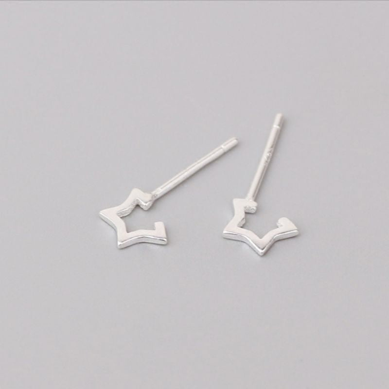 925 Silver Earring Star Open Sterling FashionChic