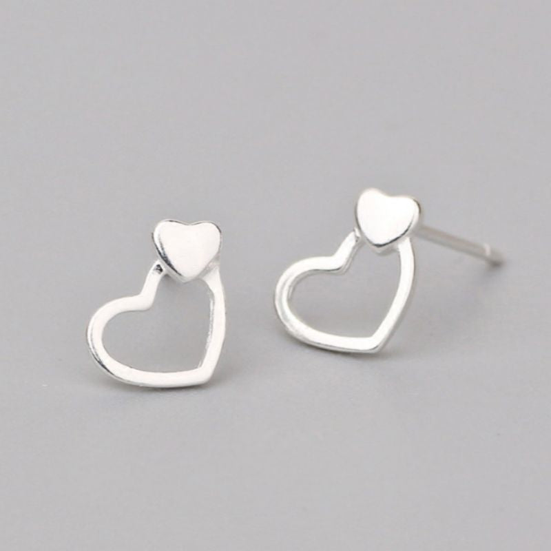 Earring Silver Heart 925 Sterling FashionChic