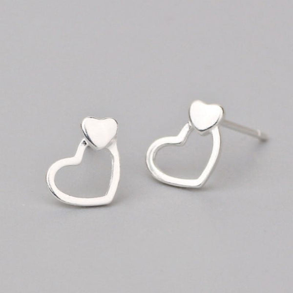 Earring Silver Heart 925 Sterling FashionChic