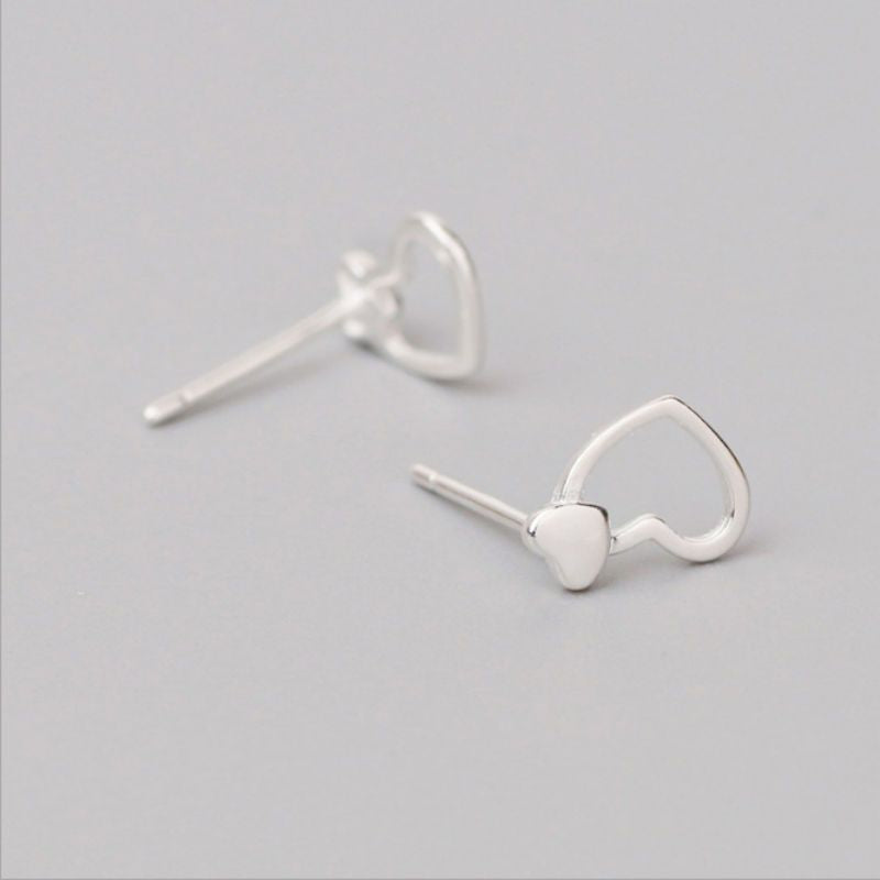 Earring Silver Heart 925 Sterling FashionChic