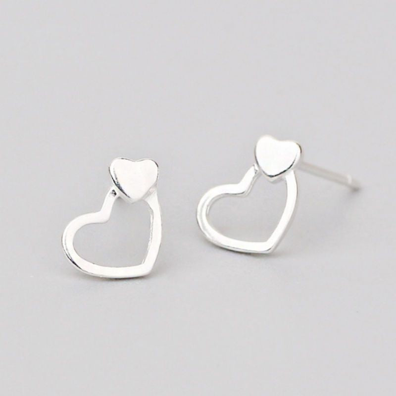 Earring Silver Heart 925 Sterling FashionChic