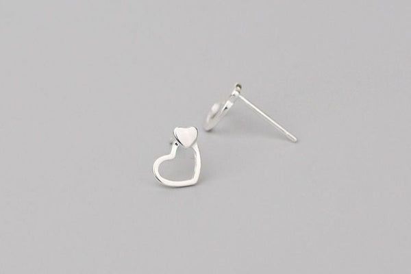 Earring Silver Heart 925 Sterling FashionChic