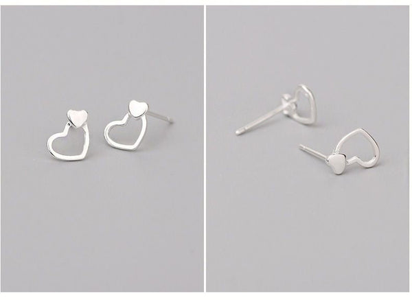 Earring Silver Heart 925 Sterling FashionChic