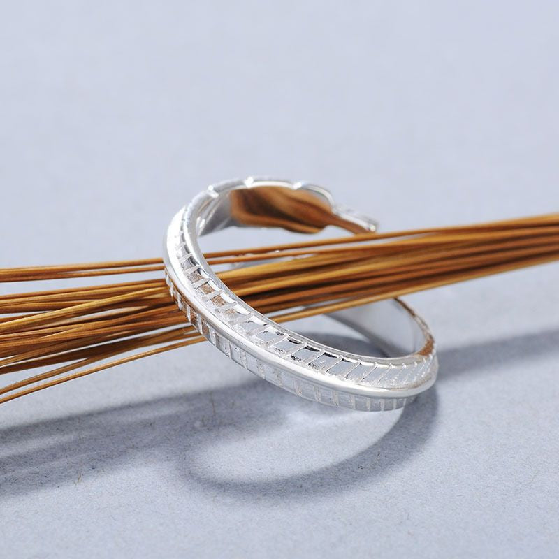 Open Feather Ring 925 Sterling Silver FashionChic