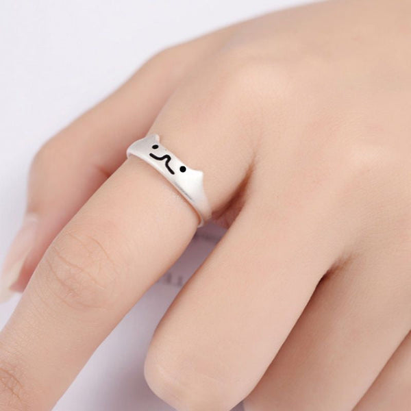 Ring 925 Sterling Cat Open Silver FashionChic