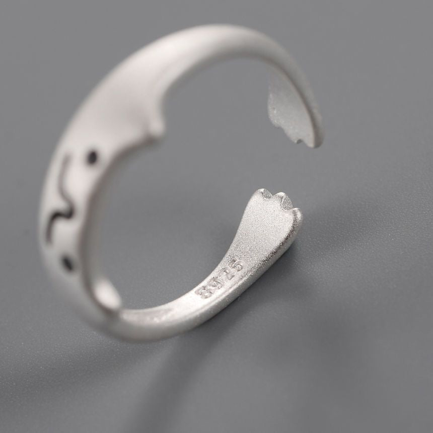 Ring 925 Sterling Cat Open Silver FashionChic