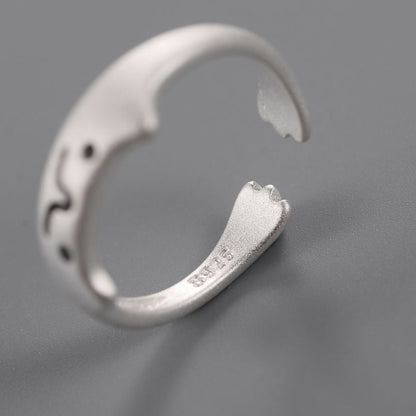 Ring 925 Sterling Cat Open Silver FashionChic