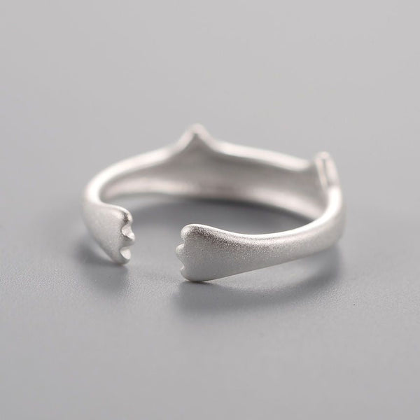 Ring 925 Sterling Cat Open Silver FashionChic