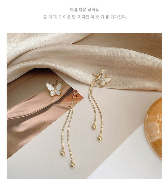 Fringed Alloy Butterfly Earring FashionChic