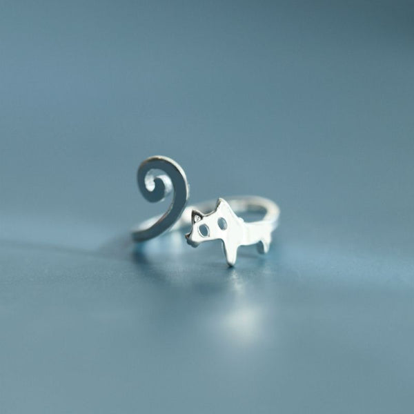 Cat Silver Ring Sterling Open FashionChic