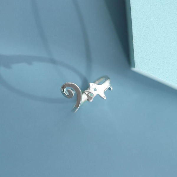 Cat Silver Ring Sterling Open FashionChic
