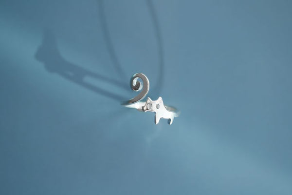 Cat Silver Ring Sterling Open FashionChic