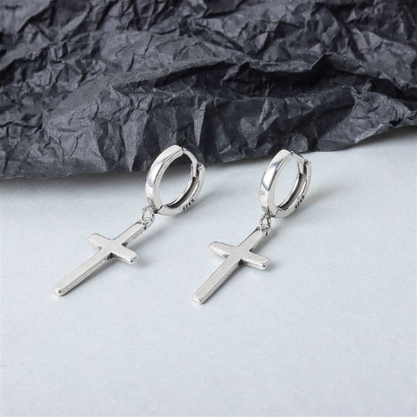Dangle Silver Earring Cross Sterling FashionChic