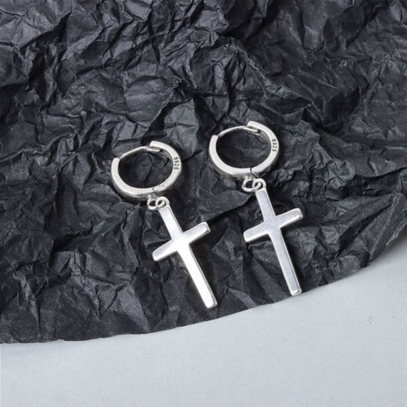 Dangle Silver Earring Cross Sterling FashionChic