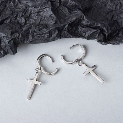 Dangle Silver Earring Cross Sterling FashionChic
