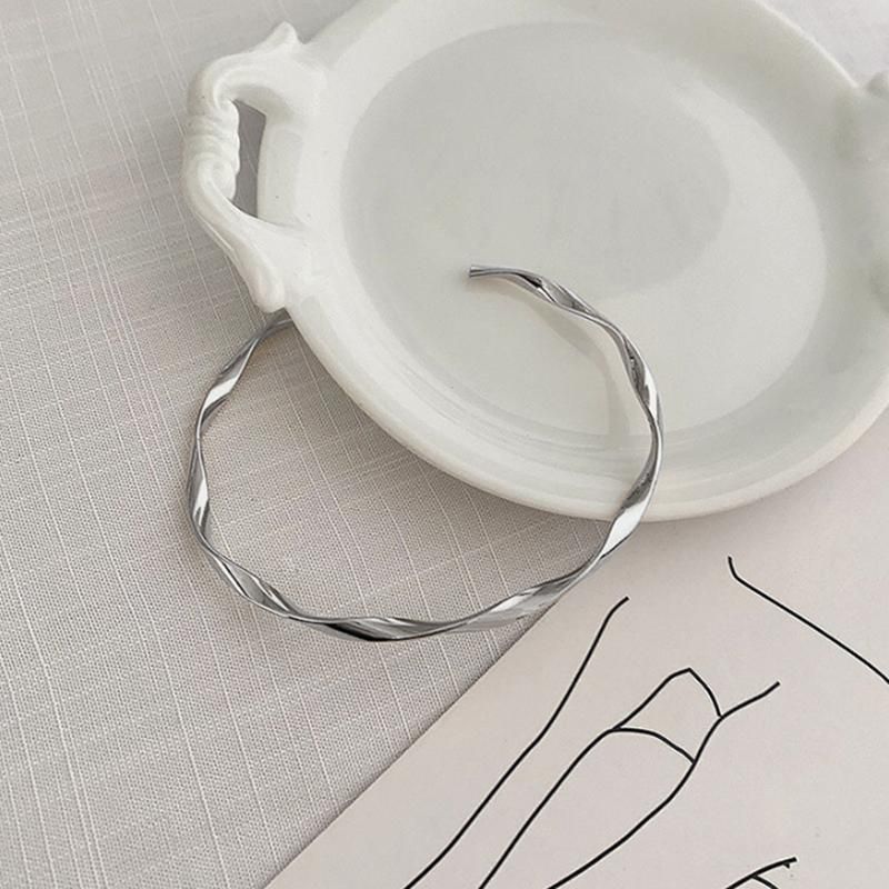 Bangle Sterling Silver Twisted Open FashionChic