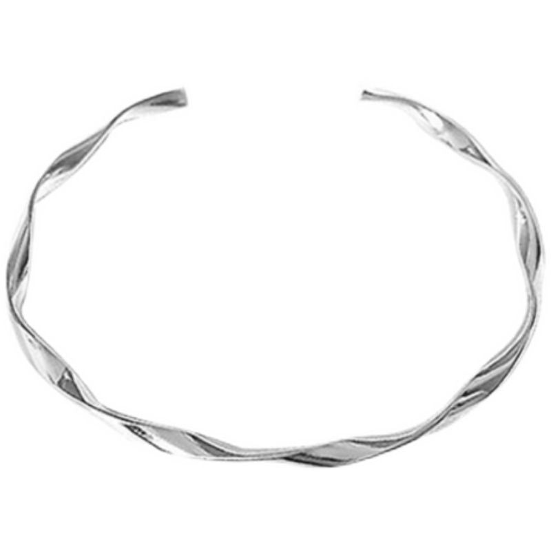 Bangle Sterling Silver Twisted Open FashionChic
