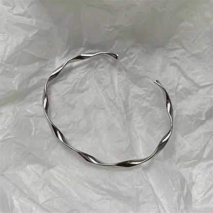 Bangle Sterling Silver Twisted Open FashionChic