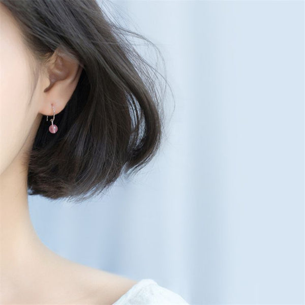 Sterling Dangle Crystal Faux Earring Silver FashionChic