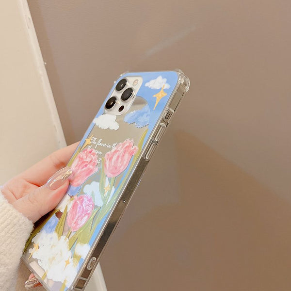 Case Phone Mirrored Flower FashionChic