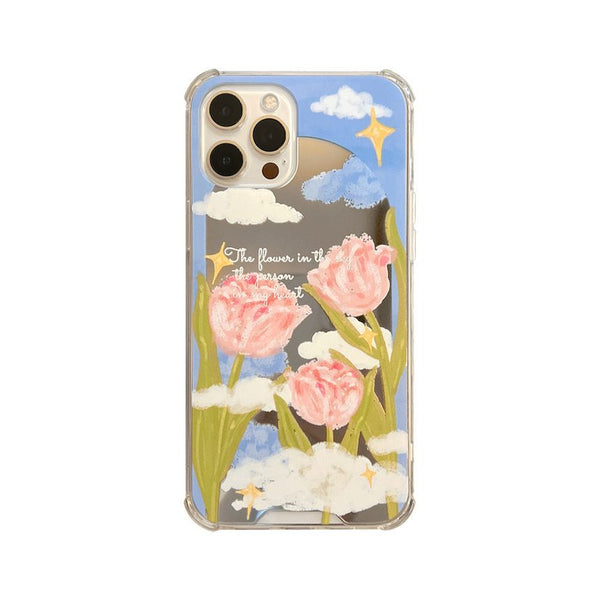 Case Phone Mirrored Flower FashionChic