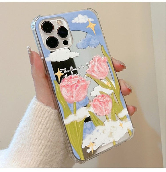 Case Phone Mirrored Flower FashionChic