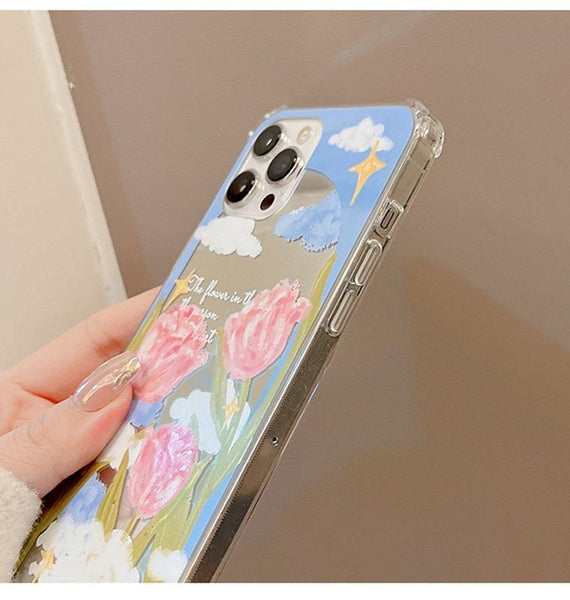 Case Phone Mirrored Flower FashionChic