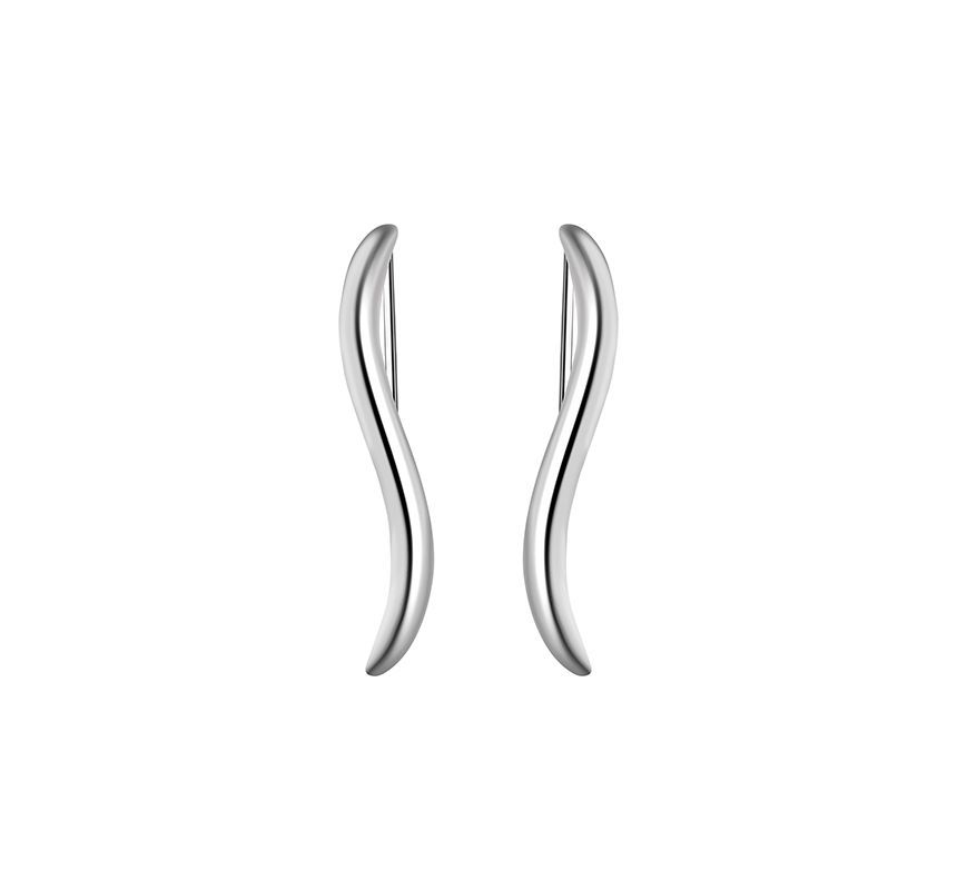 Pull Sterling Silver Wave Through Earring FashionChic
