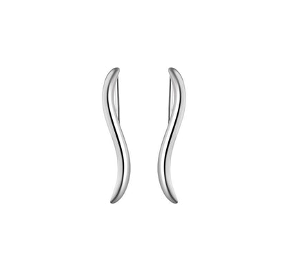 Pull Sterling Silver Wave Through Earring FashionChic