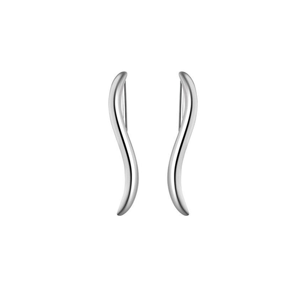Pull Sterling Silver Wave Through Earring FashionChic