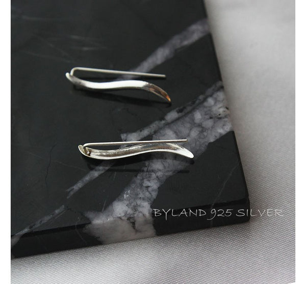 Pull Sterling Silver Wave Through Earring FashionChic