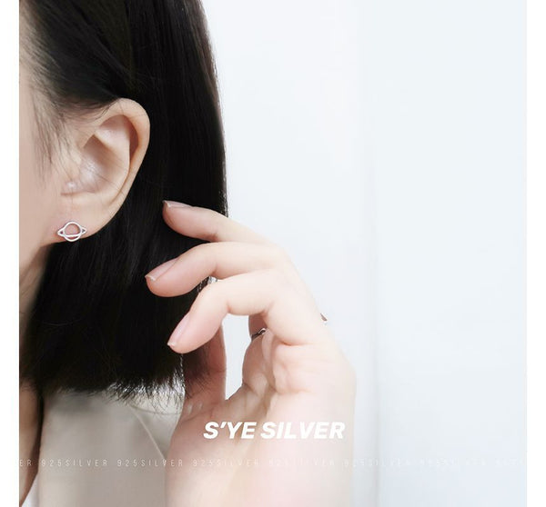 Earring Sterling Stud Silver Planet FashionChic