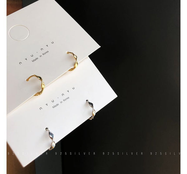 Earring Hoop Sterling Twisted Silver FashionChic