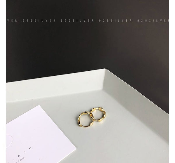 Earring Hoop Sterling Twisted Silver FashionChic