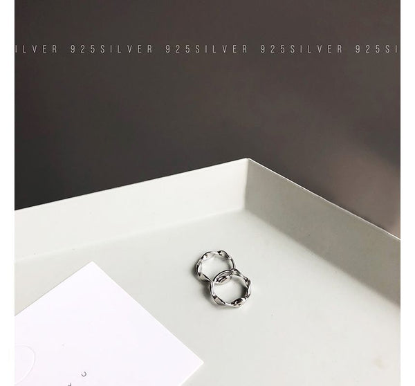 Earring Hoop Sterling Twisted Silver FashionChic